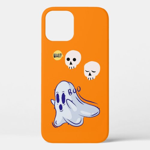 Boo Ghost UK 31 Spooky USA Skull October Halloween iPhone 12 Case