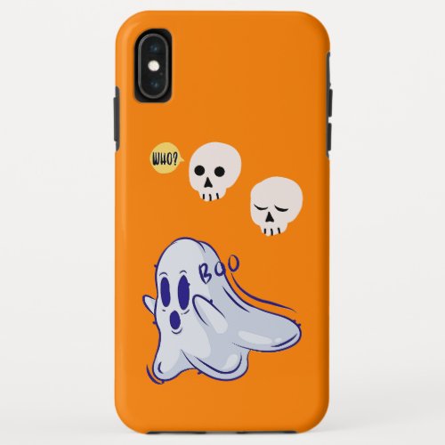 Boo Ghost UK 31 Spooky USA Skull October Halloween iPhone XS Max Case