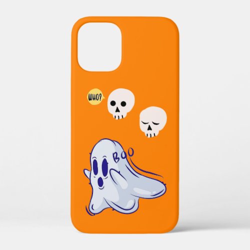 Boo Ghost UK 31 Spooky USA Skull October Halloween iPhone 12 Mini Case