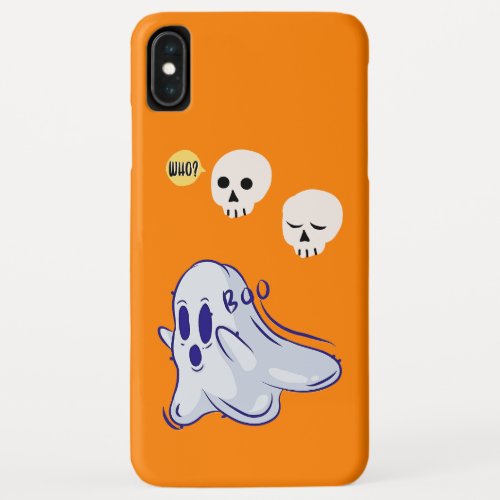 Boo Ghost UK 31 Spooky USA Skull October Halloween iPhone XS Max Case