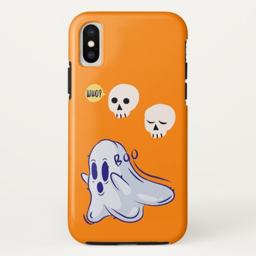 Boo Ghost UK 31 Spooky USA Skull October Halloween iPhone XS Case