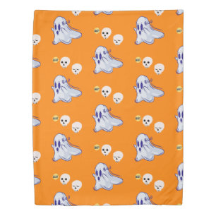 Boo Ghost UK 31 Spooky USA Skull October Halloween Duvet Cover
