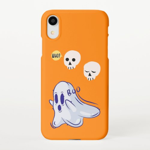 Boo Ghost UK 31 Spooky USA Skull October Halloween iPhone XR Case