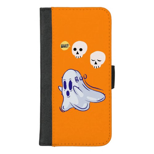 Boo Ghost UK 31 Spooky USA Skull October Halloween iPhone 87 Plus Wallet Case