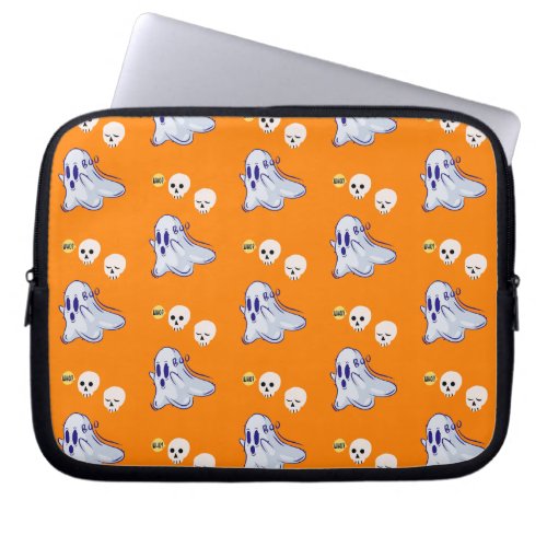 Boo Ghost UK 31 Spooky USA Skull October Halloween Laptop Sleeve
