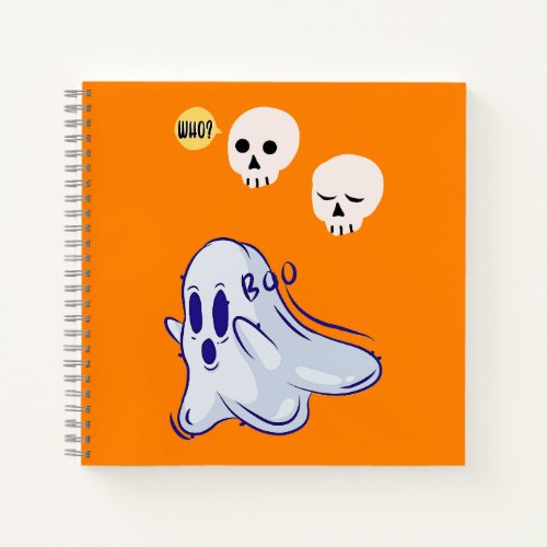 Boo Ghost UK 31 Spooky USA Skull October Halloween Notebook