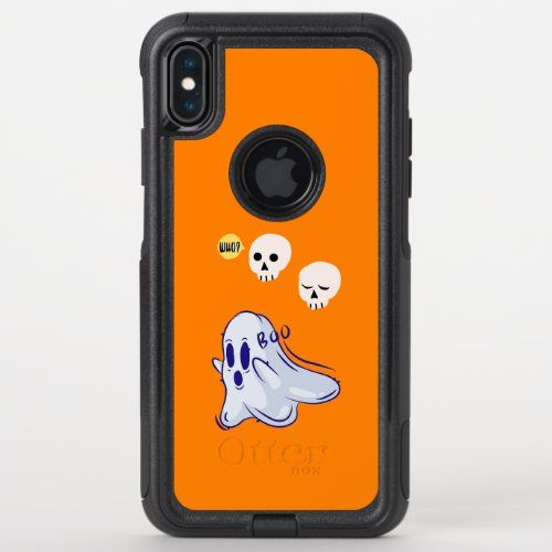 Boo Ghost UK 31 Spooky USA Skull October Halloween OtterBox Commuter iPhone XS Max Case