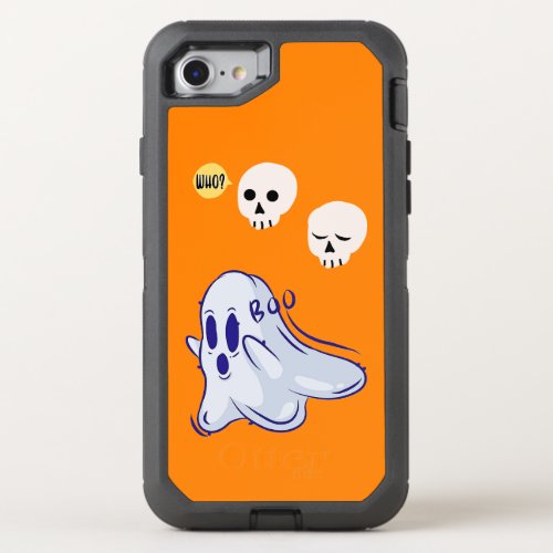 Boo Ghost UK 31 Spooky USA Skull October Halloween OtterBox Defender iPhone SE87 Case