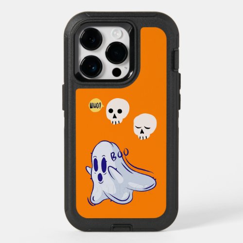 Boo Ghost UK 31 Spooky USA Skull October Halloween OtterBox iPhone 14 Pro Case