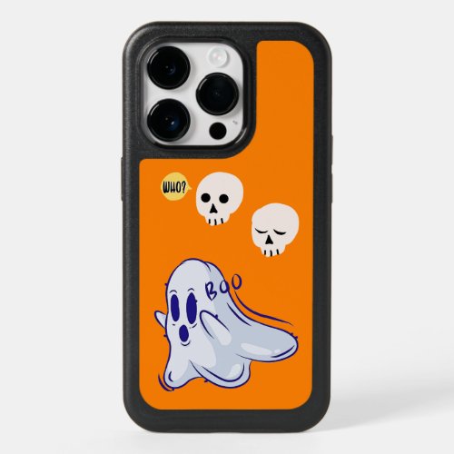 Boo Ghost UK 31 Spooky USA Skull October Halloween OtterBox iPhone 14 Pro Case