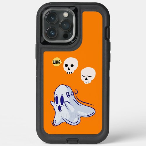Boo Ghost UK 31 Spooky USA Skull October Halloween iPhone 13 Pro Max Case
