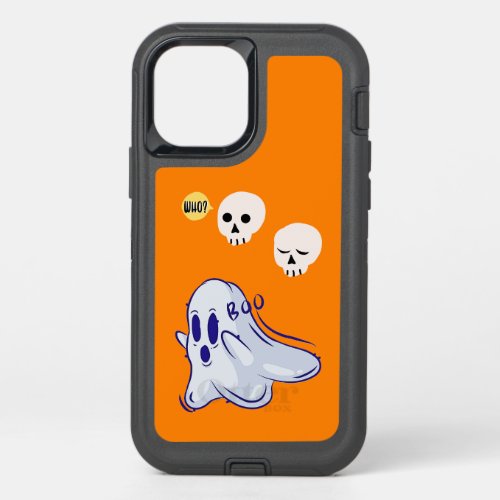 Boo Ghost UK 31 Spooky USA Skull October Halloween OtterBox Defender iPhone 12 Case