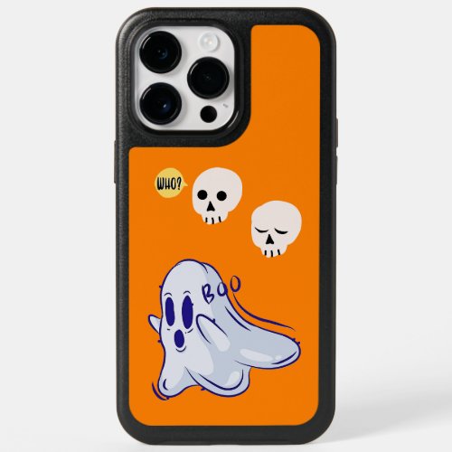 Boo Ghost UK 31 Spooky USA Skull October Halloween OtterBox iPhone 14 Pro Max Case