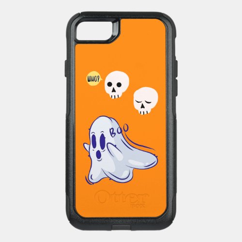Boo Ghost UK 31 Spooky USA Skull October Halloween OtterBox Commuter iPhone SE87 Case