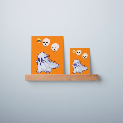 Boo Ghost UK 31 Spooky USA Skull October Halloween Picture Ledge