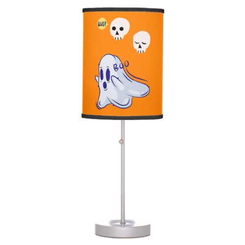 Boo Ghost UK 31 Spooky USA Skull October Halloween Table Lamp