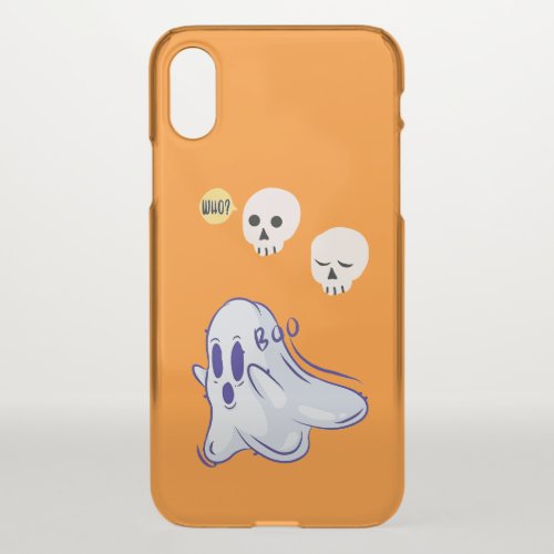 Boo Ghost UK 31 Spooky USA Skull October Halloween iPhone X Case