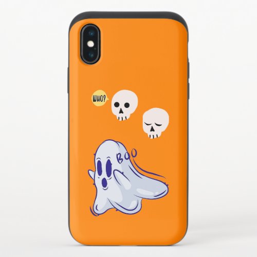 Boo Ghost UK 31 Spooky USA Skull October Halloween iPhone X Slider Case