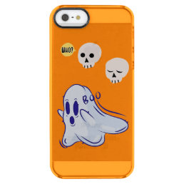 Boo Ghost UK 31 Spooky USA Skull October Halloween Clear iPhone SE/5/5s Case