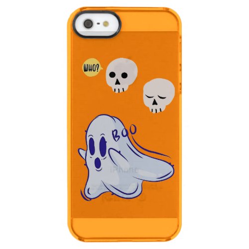 Boo Ghost UK 31 Spooky USA Skull October Halloween Clear iPhone SE55s Case