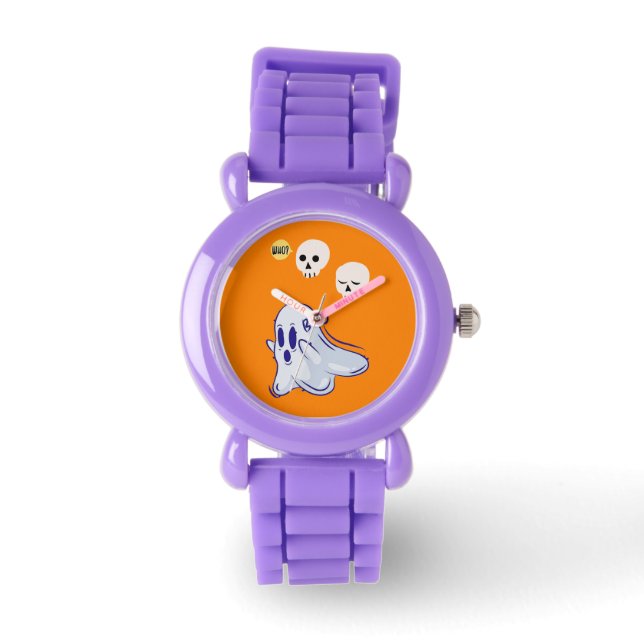 Boo Ghost UK 31 Spooky USA Skull October Halloween Watch (Front)