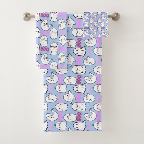 Boo ghostly feelb L Blue BG Bath Towel Set