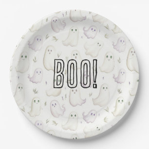 Boo! Ghosts Halloween Paper Plates
