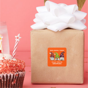 Boo Ghoul Times Hanging with My Gnomies Halloween Square Sticker