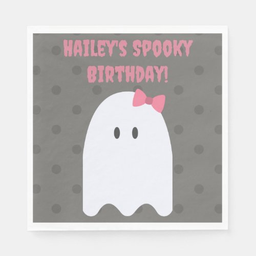Boo Girls Halloween Party Personalized Napkins
