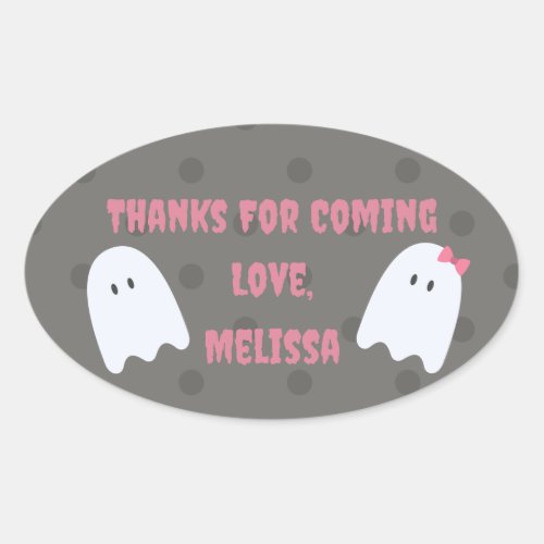 Boo Girls Halloween Party Thank You Sticker