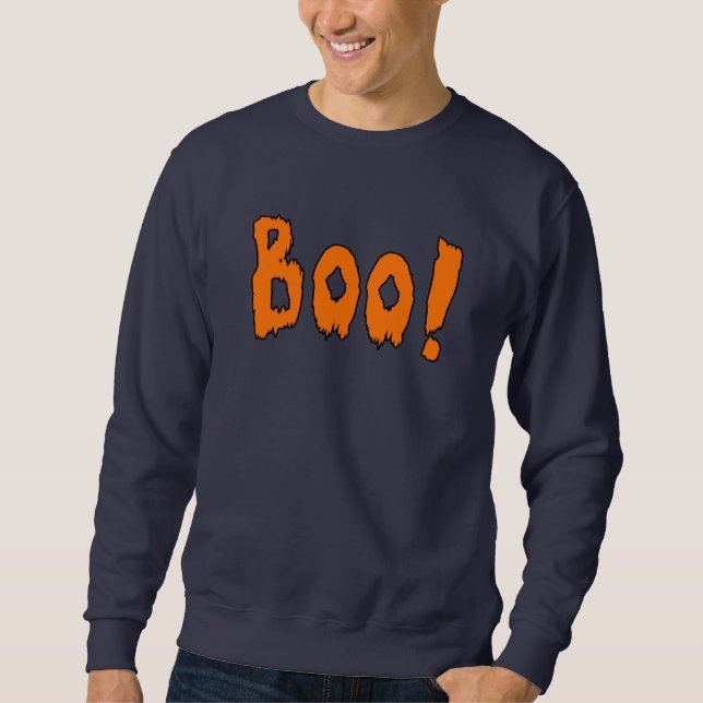 Boo Gray Halloween Theme Sweatshirt  (Front)