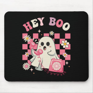 Boo Groovy Cute Ghost Funny Halloween Womens Kids Mouse Pad
