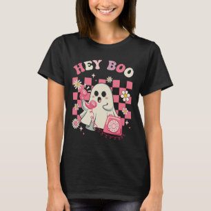 Boo Groovy Cute Ghost Funny Halloween Womens Kids  T-Shirt