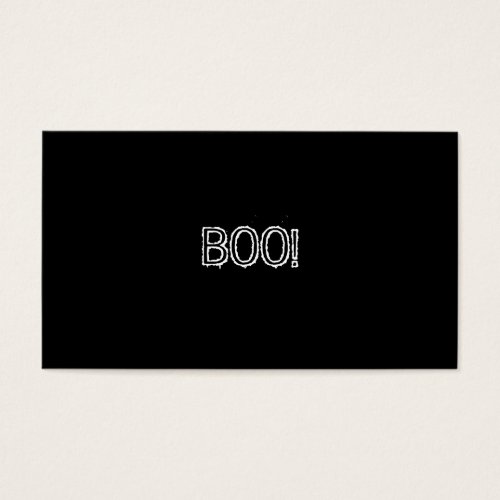 BOO! Grungy Font, black and white. Business Cards