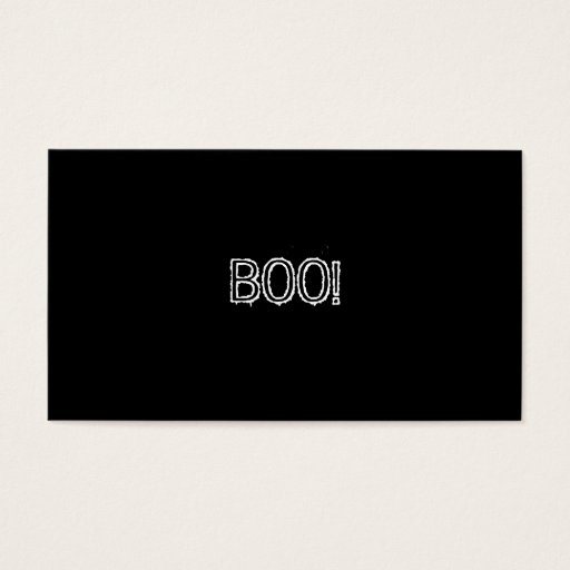 Customizable BOO! Grungy Font, black and white. Business Cards