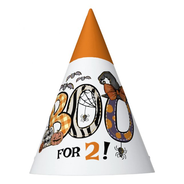 Boo Halloween 2nd Birthday Party Hat (Front)