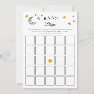 Boo Halloween Baby Shower Baby Bingo Game Card