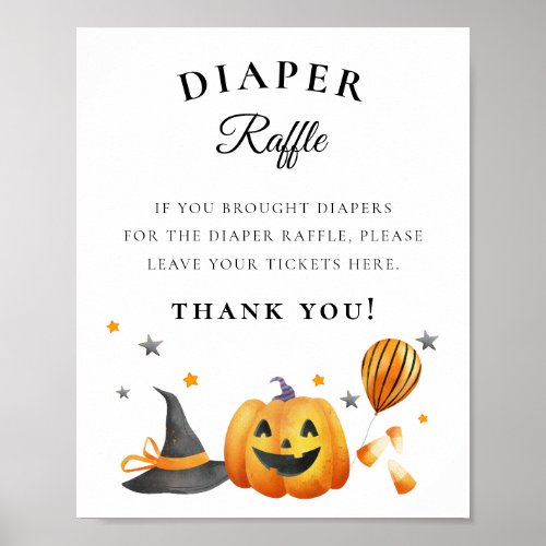 Boo Halloween Baby Shower Diaper Raffle Sign