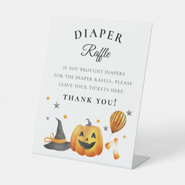 Boo Halloween Baby Shower Diaper Raffle Sign (Front)