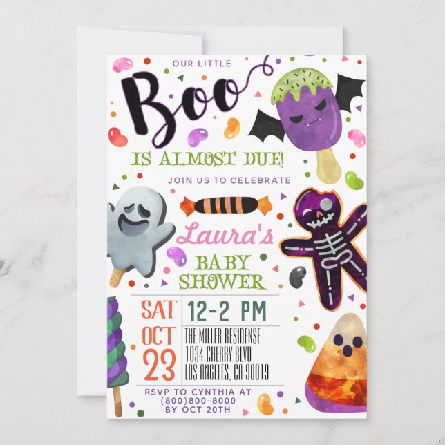 Boo Halloween Baby Shower Invitation (Front)