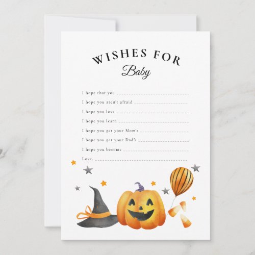 Boo Halloween Baby Shower Wishes For Baby Card