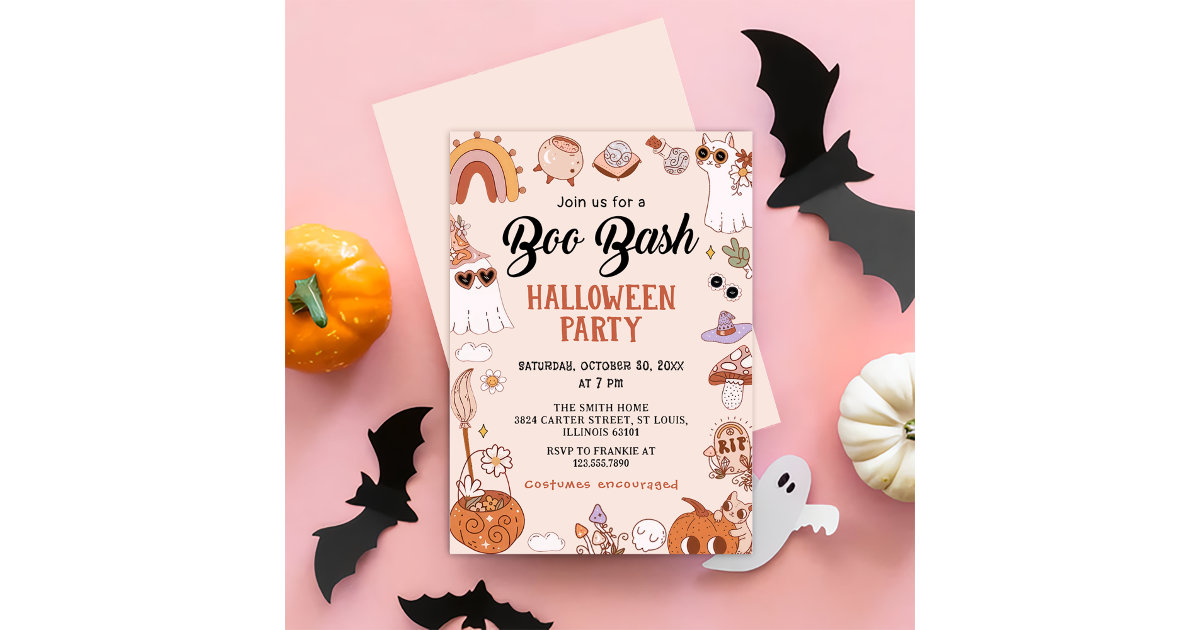 Boo Halloween Bash Party invitation | Zazzle