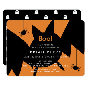 halloween birthday invitations zazzle
