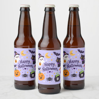 boo halloween beer bottle label