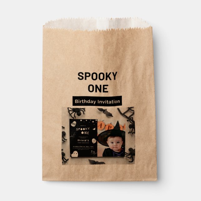 Boo Halloween birthday baby Favor Bag (Front)