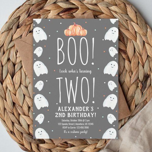 Boo Halloween Birthday Invitation