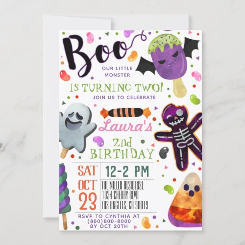 Boo Halloween Birthday Invitation