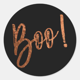 Boo! Halloween Black and Orange Halloween Sticker