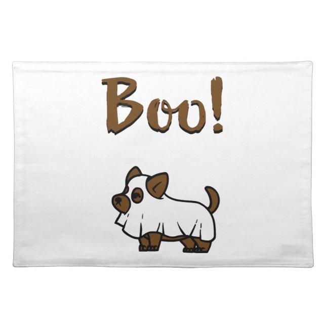Boo Halloween                    Cloth Placemat (Front)