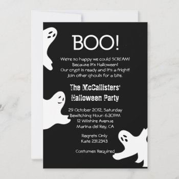Boo! Halloween Costume Fun Party Invites by thepapershoppe at Zazzle